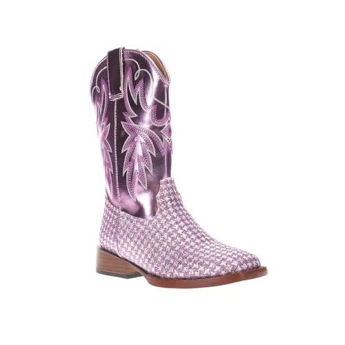 ROPER Kids Girls Glitter Gleam Round Toe Casual Boots Mid Calf - Purple2