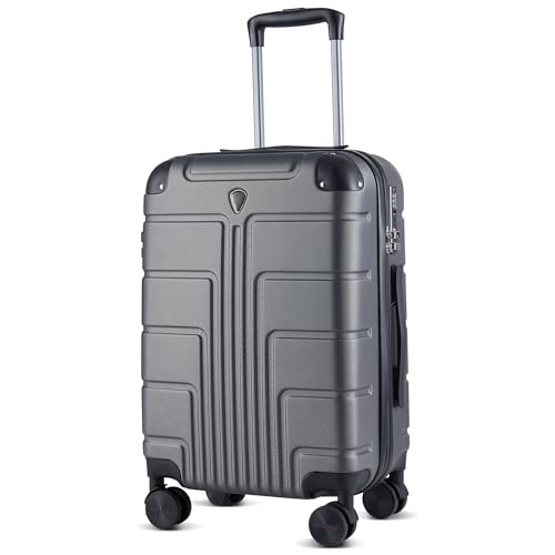 Hardside Carry On Luggage, TSA Lock PC+ABS Carryon Suitcases with Wheels, 20 Inch Carryon Luggage 22 x 14 x 9 Airline Approved with Cup Holder