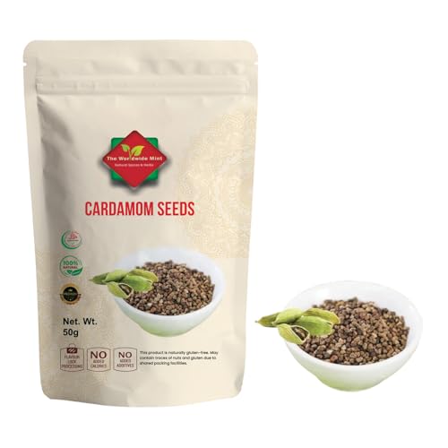 Cardamom Seeds (50g/1.76oz) | Green Cardamom Seeds | 100% Natural | Premium Quality | Authentic | No Additives
