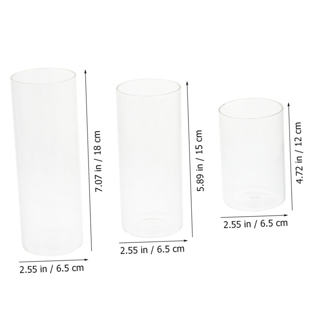 3pcs Transparent Glass Cylinder Candle Holders Elegant Adornment for Home Decor Glass Candle Containers for Warm Ambiance
