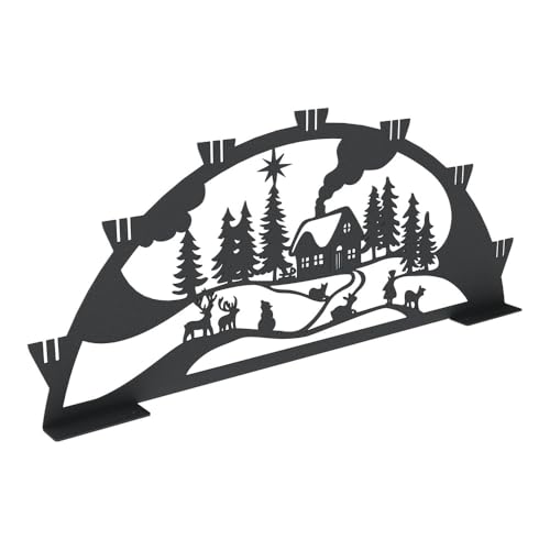 Schwibbogen Metall Innen 12 KNOBLOCH Schwibbogen aus Metall Winter-Motiv | XXL für außen oder...