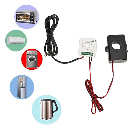 Image of Smart Home Energy Monitor 200A CT Clamp Real-Time Electricity Usage Meter APP Remote Monitoring for Tuya Smart Life Bidirectional Solar Grid Tracking AC 90-250V