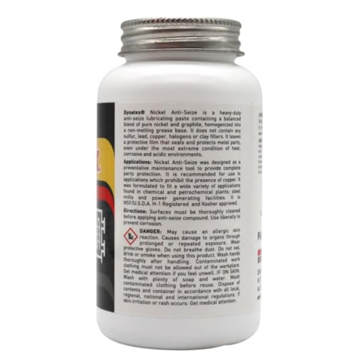 Image of Dynatex Nickel Anti-Seize 8 oz Can - Heavy-Duty, No Sulfur Lead Copper Halogens, Protects Against Extreme Heat Corrosion Acidic Environments (5-Pack)