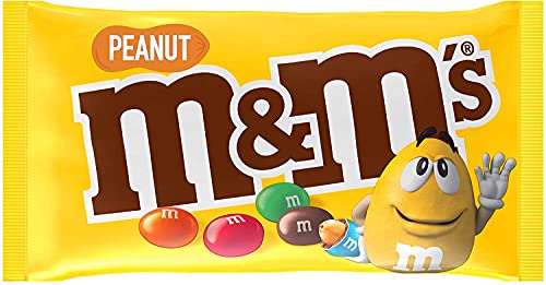 M&M's Peanuts Snack de Cacahuete y Chocolate con Leche, Chuches Halloween, Chocolate Regalo (400g)