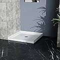 36 in x 36 in Shower Base, 3.5" Height Anti-slip Acrylic Center Drain Single Threshold Shower Base Pan, White