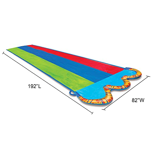 Banzai Triple Racer Water Slide, Length: 16 Ft, Width: 82 In, Inflatable Outdoor Backyard Water Slide Splash Toy #TOP4