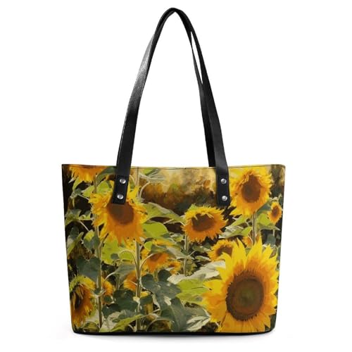 Sac à main en cuir exquis à motif tournesols, l'art de la maroquinerie au féminin