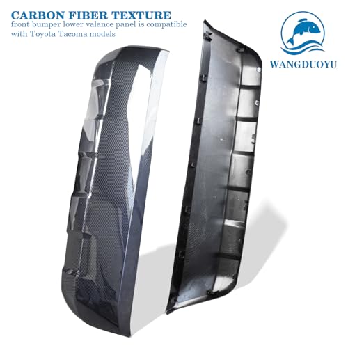 Image of Front Bumper Lower Valance Panel Skid Plate Black Compatible with 2016-2023 Toyota Tacoma - Replaces Part 53911-04210 TO1095205 (Carbon Fiber Style)