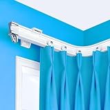 Flexibles Biegbares Gardinenschienensystem, 1 Läufig/2-läufige Gardinenschiene, Raumteiler Vorhangschiene, 2.5m 3.0m 3.5m 4.0m 5.0m 6.0m, Heimdekoration/Privatsphäre(Ceiling,1.5m(4.9ft))