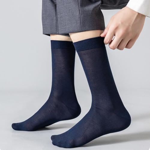 6 Pairs Mens Thin Modal Crew Socks, Soft Breathable Lightweight Socks Above Ankle Socks for Casual Workout Size 7-114