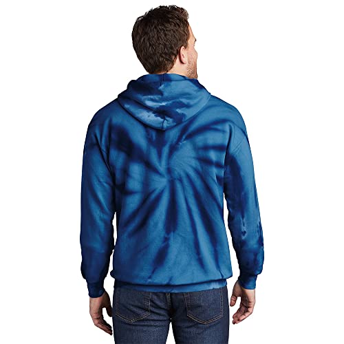 Port & Company Tie-Dye Pullover Hooded Sweatshirt M Navy2