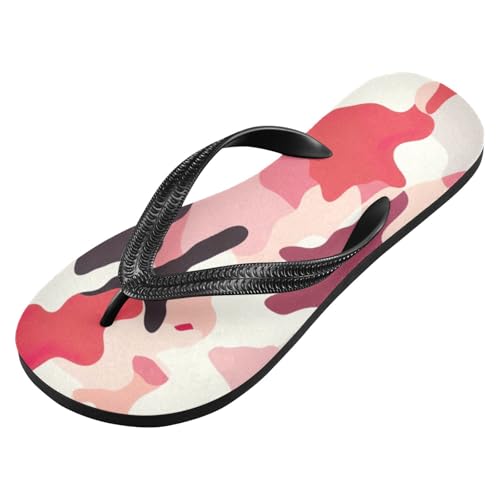Pink Cow Print Beach Summer Casual Flip Flop Sandals Non-Slip Quick Dry for Women Men 214B2861
