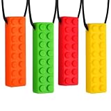 4 Pezzi Collana da Masticare, Giocattoli Masticabili Sensoriali per Autismo, Chew Collana per Masticare il Pastello Sensoriale, Ciondolo per Masticare per Ragazzi e Ragazze