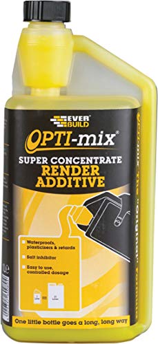 Everbuild Opti-Mix 3 in 1 Plasticiser, Waterproofing Agent and Salt Inhibitor Render Additive Super Concentrated Admixture, 1 Litre