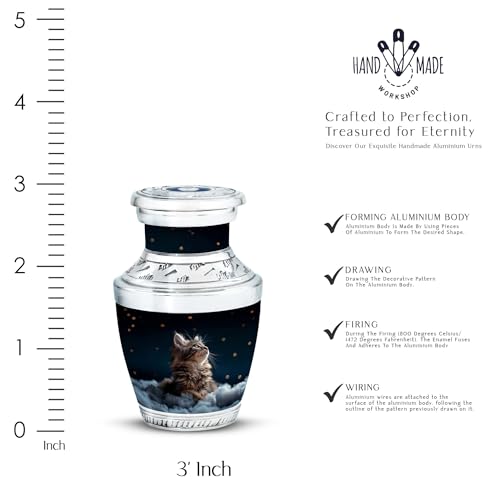 Image of Stargazer's Pet Urn Cat Urns for Ashes - Mini Urns - Cremation Urns Small - Urns for Human Ashes Adult Male Dad - Burial Urns for Ashes (Size - 3inch,2pcs)