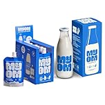 MYOM - Original Starter Bundle – Oat Milk Premix (8 x 130g) - Makes 8 Litres - Plus 1L Reusable Glass Milk Bottle – Low Calorie,Low Sugar
