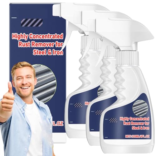 kunbry Rust Remover Highly Concentrated Steel Rust Remover Rust Remover for Metal Tools Stainless Steel Automotive Parts Fast Acting (3pc)