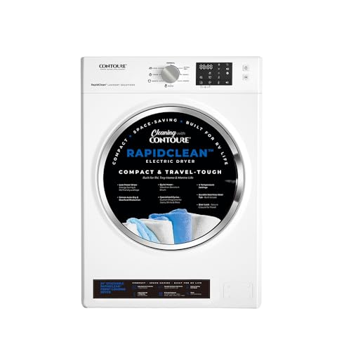 CONTOURE 24 in Stackable Electric Dryer with Sensor Dry, 13.2 lb, White