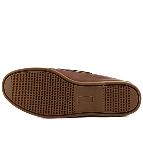 MJNY Mens Casual Comfortable Genuine Leather Lightweight Boat Shoe Classic Fashion Loafer Slip On Breathable Deck Shoe3