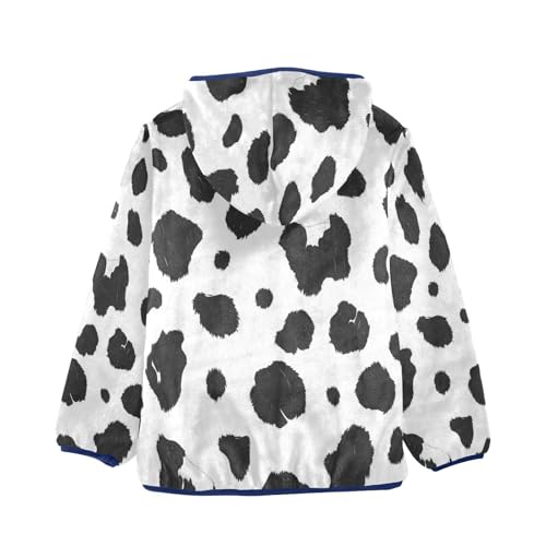 Country Cow Animal Toddler Fleece Jacket Girl Boys Hooded Fleece Jacket Coat Warm Outwear Zip-up 3-10T2