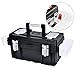 GANCHUN 16-Inch Plastic Tool Box with Spare Parts Boxes,Removable Partitions and Multiple Compartments Toolbox for Home Tool Storage
