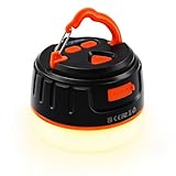 Yonktoo Rechargeable LED Camping Lantern 1000LM, 300H Runtime, 6400mAh, IPX5 Waterproof Tent Light for Camping, Hiking, Power Outages, Home, Emergency Use - Standard Edition,Orange