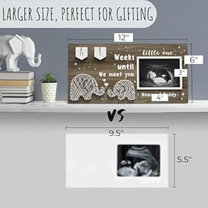 Baby Sonogram Picture Frame Countdown Weeks - Standard 4"x3" Ultrasound Photo - Pregnancy Announcements Ideas - Gender Reveal Baby-Shower Gift - New Mom Expecting Parents to Be Keepsake Gifts Baby Sonogram Picture Frame Countdown Weeks Standard 4×3 Ultrasound Photo Pregnancy Announcements Ideas Gender Reveal Baby Shower Gift New Mom Expecting Parents to Be Keepsake Gifts