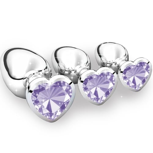 3 Stücke Analplug Buttplug,3 Größen für Frauen, Paare, Männer,Anfanger(Hellviolett)