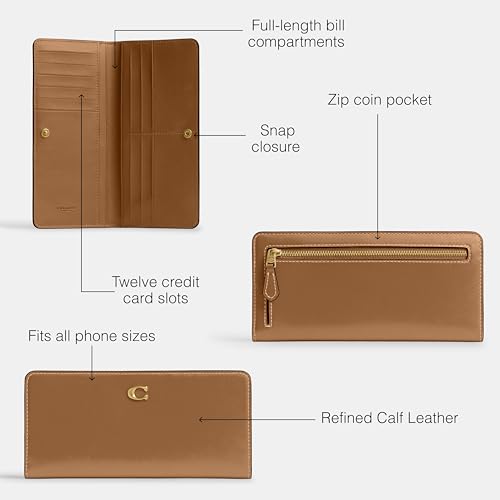 Coach Women's Essential Skinny Accessory-Travel Wallet, B4/Honey Brown, One Size3