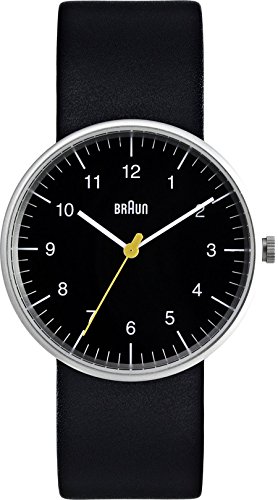 Braun BN0021BKBKG - Reloj analógico de caballero de cuarzo con correa de piel negra
