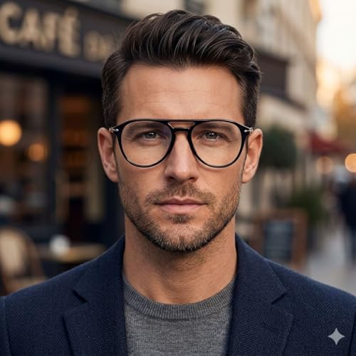 Image of Legend Eyewear Money Heist Professor Eyeglass ARC Glass Blue Light Blocking Coating Glasses for Men Women Retro Aviator Computer Eyewear Acetate Italic Frame