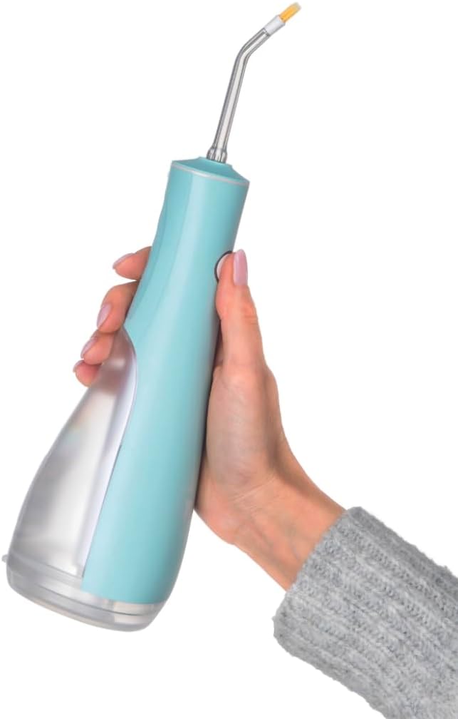 edel+white Power Spa Flosserpik — Cordless Water Flosser & Compact Oral Irrigator, Waterproof Portable Water Pick for Teeth, USB Rechargeable with 4 Tips, Tongue Cleaner