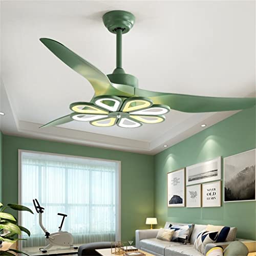 NA-Flowers-Ceiling-Fans-with-Light-Led-110V-220V-Remote-Control-Hanging-Lights-for-Living-Room-Led-Lamp-with-Fan-Color-Green-Size-52inch