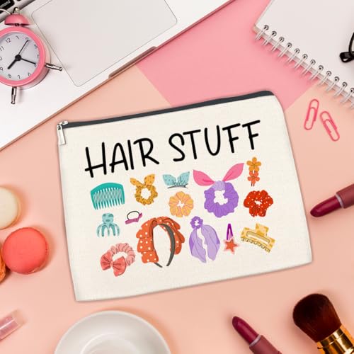Hair Stuff Zipper Makeup Bag Cosmetic Pouch Gifts for Women Girls Hairstylist Hairdresser Hair Stuff Travel Storage Bag4