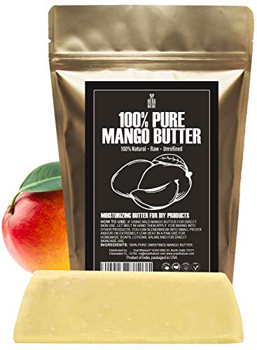 Raw, Unrefined Mango Butter Bar, 8 oz - Moisturizer, Use Alone or in DIY Body Butters, Soaps, Lotions and lip balm - Natural, Pure and Fresh (USA)