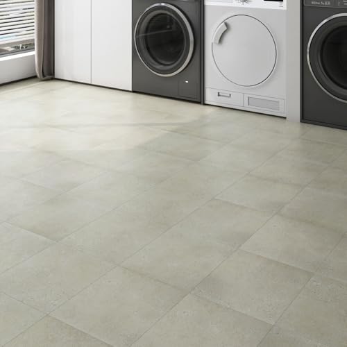 Decotalk PVC golvbeläggning självhäftande granitoptik ljusgrå vinylgolv självhäftande 30 x 30 cm/3 stycken vattentäta golvklistermärken självhäftande plattor självhäftande golvplattor för kök badrum