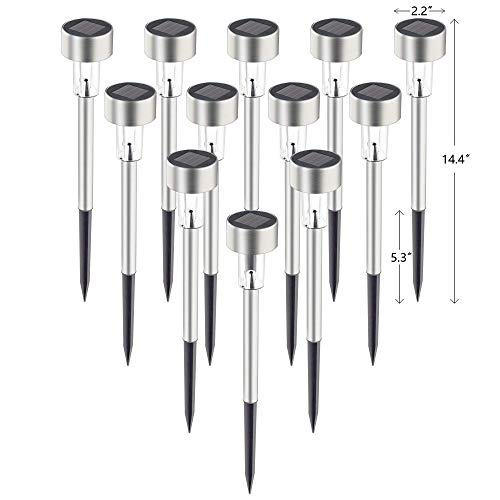 Gigalumi 8374-12N Solar Pathway Lights 12 Pack, Stainless Steel Ip44 Waterproof Auto On/Off Outdoor Led Solar Landscape Lights thumb #4