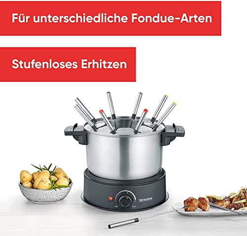 Fondue eléctrica Severin FO 2470 negra en acero inox miniatura 3