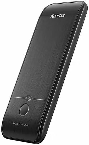 Close-up of KAADAS R6-5 Smart Lock exterior keypad with numbers and fingerprint sensor