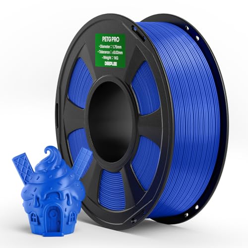 DEEPLEE PETG Pro Filament Blue 1kg, 1.75mm PETG 3D Printer Filaments Enhanced Toughness and Weather Resistance, Fit for Most FDM 3D Printers