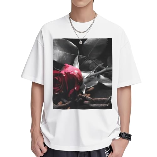 T-shirt gothique femme amples col rond en coton imprimé tunique