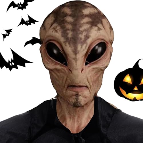 Traje del alienígena, máscara del alienígena integral, máscara de fantasía del esqueleto del cráneo de Halloween, máscara del alienígena espeluznante, máscara de terror espeluznante de cosplay,