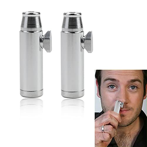 Doseur doseur Distributeur en Aluminium Sniff Snuff Bottle Bullet Discret et hygiénique 53 mm Boule Plate en Forme de Bouteille de Sniff Portable en Alliage d'aluminium Dispositif étanche à l'air