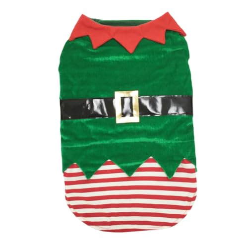 Disfraz navideño para perro tipo elfo verde XL