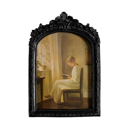 F Fityle Cadre photo baroque 15 x 20 cm, galerie de photos, pièce maîtresse européenne élégante en résine, décoration de la maison, cadre photo orné...