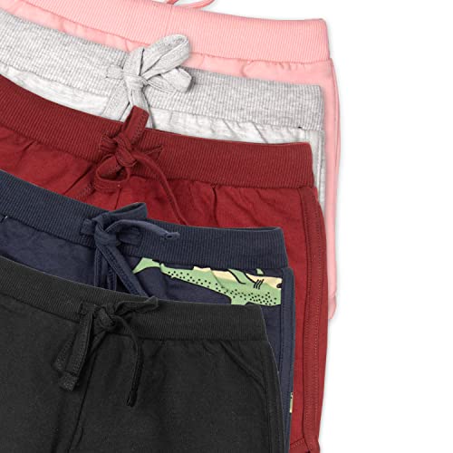 Image of Real Basics Premium Multicolour Cotton Shorts for Girls (Pack of 5)