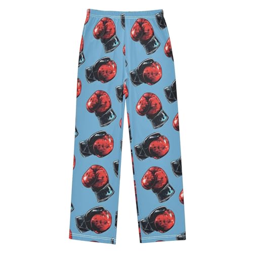 Pajama Pants Red Black Boxing Gloves PJ Bottoms Sleepwear Lounge Sleep Pant with Pockets