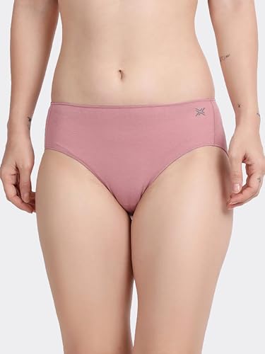 Image of Lavos Bamboo Cotton Panties for Women, Comfortable Soft Mid-Waist Hipster Panty with Thin Inner Elastic, Anti-Bacterial Odour Free Underwear for Womens, Seamless No Visible Briefs for Ladies