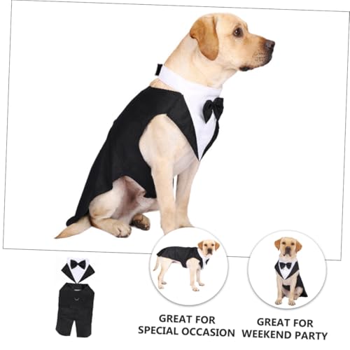 Disfraz formal para perro talla XL con moño blanco miniatura 6