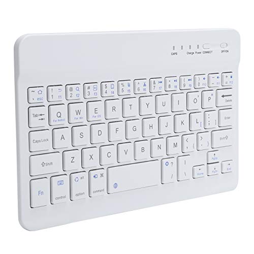 VBESTLIFE Miniteclado de 59 Teclas, Teclado Bluetooth, Portátil, Suministros de Tableta, Blanco, diseño de Chocolate, Lindo Mini Teclado, para Estudiantes, para el hogar/Oficina/Escuela
